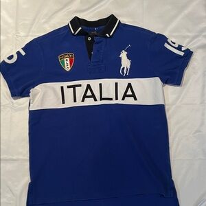 Ralph Lauren Italia Blue Polo with White Stripe